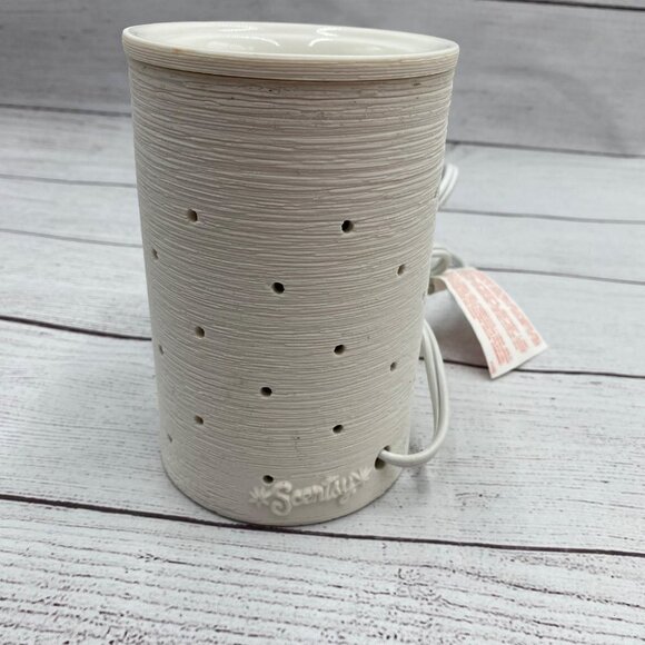 Scentsy Plug In Wax Warmer In White Textured with Light Holes - Picture 6 of 11